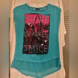 Time 2 Shine.  Girls sleeveless tee. L 10/12